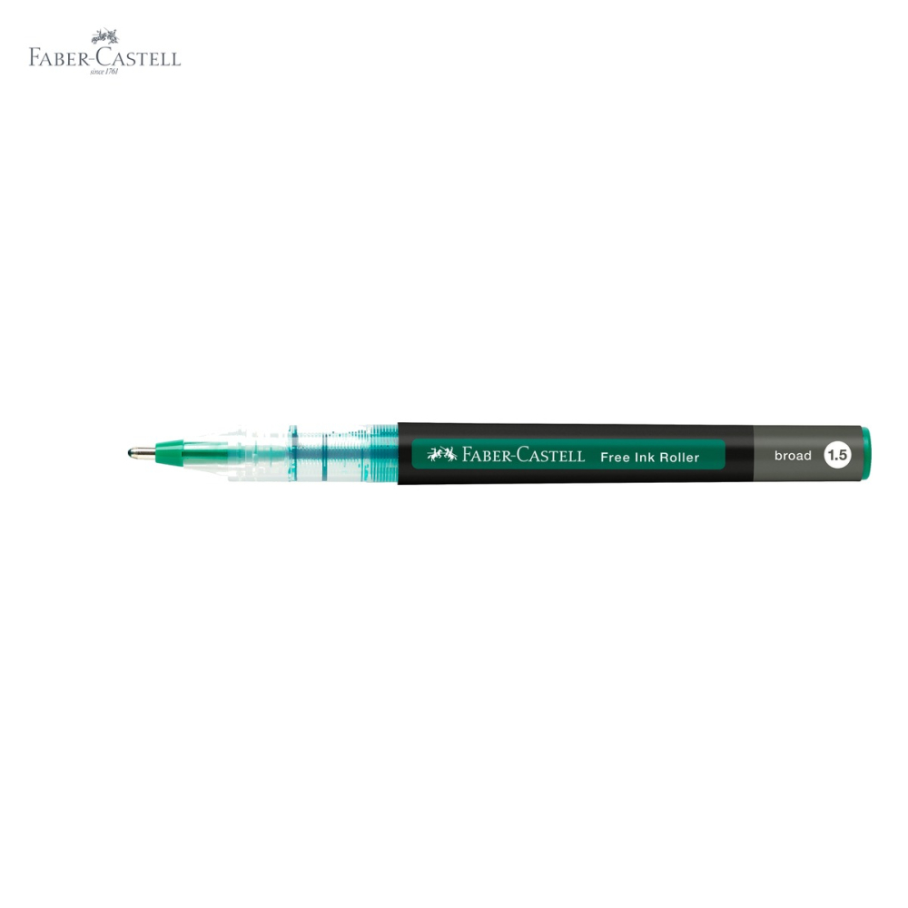 Roller Faber-Castell Free Ink verde, varf conic 1.5mm, scriere larga si fluida [5]