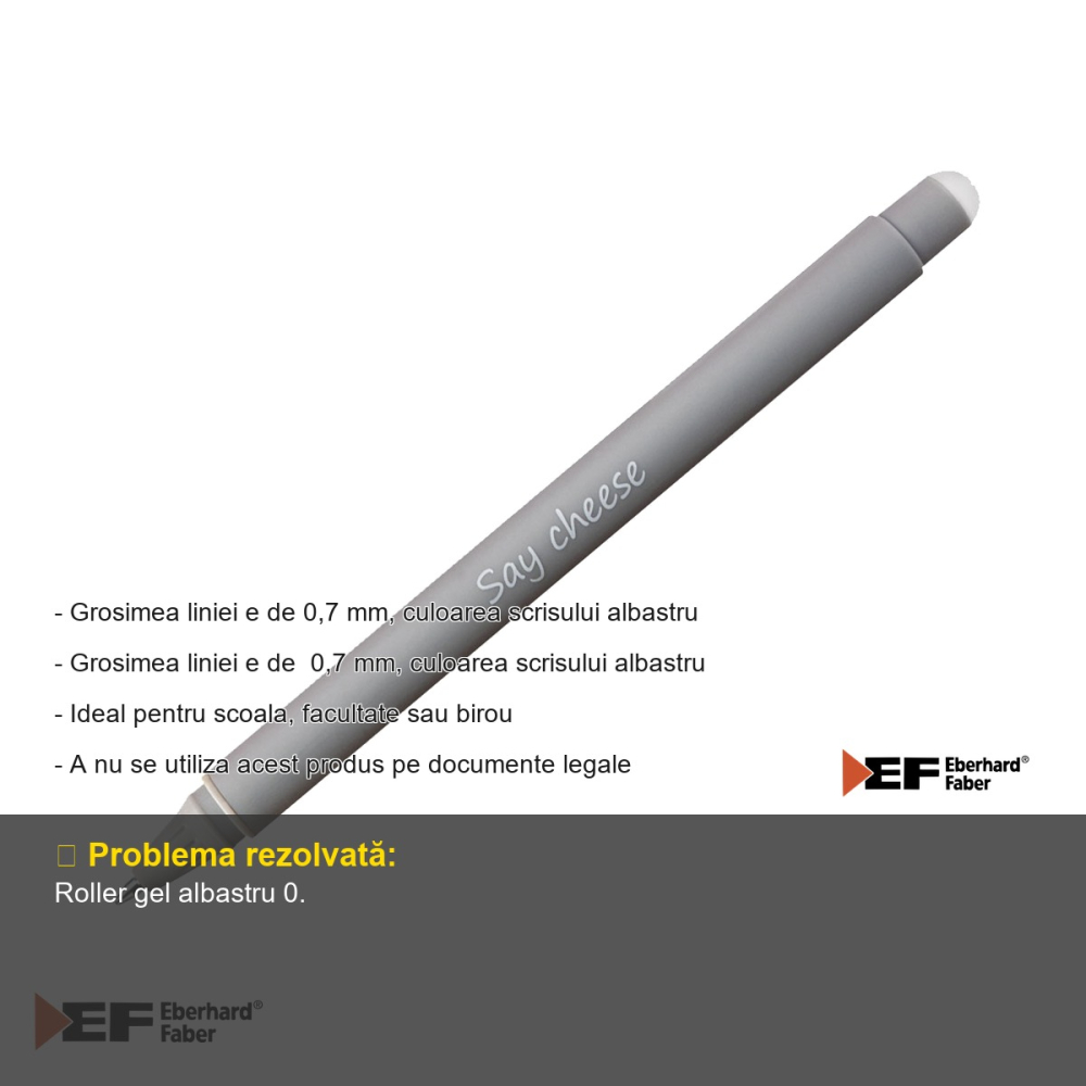 Roller gel erasable Eberhard Faber Animal Erase It motiv soricel, cerneala termosensibila albastra 0.7 mm, pentru scoala si birou [2]