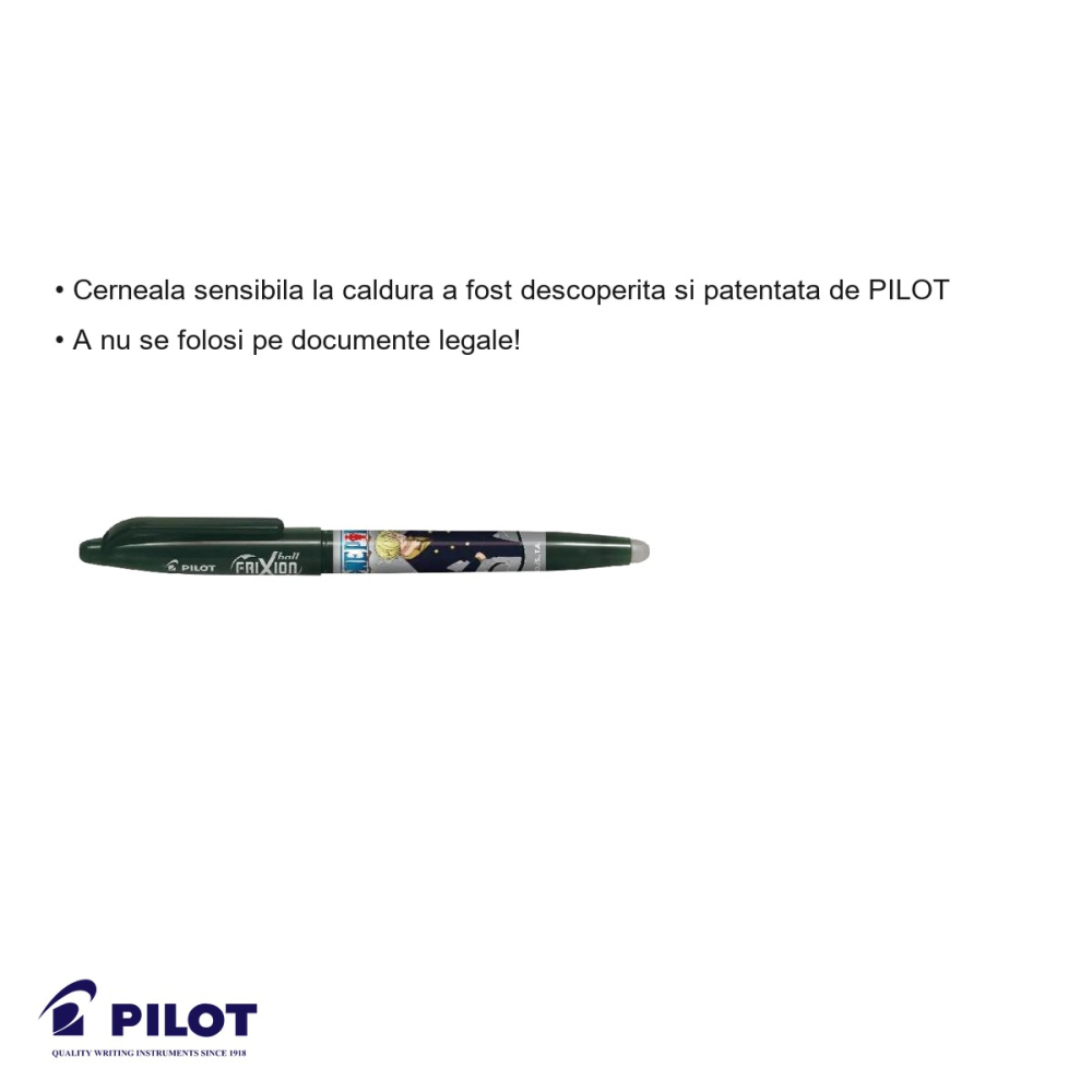 Roller Pilot Frixion Ball 0.7 mm negru, editie limitata One Piece, cu cerneala termosensibila [3]