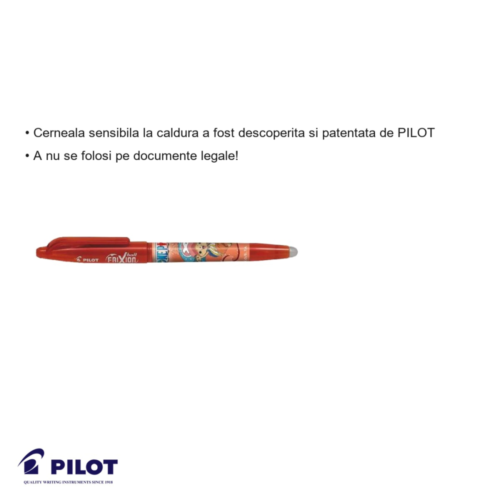 Roller Pilot FriXion Ball One Piece 0.7 mm rosu, editie limitata anime, cerneala termosensibila [3]