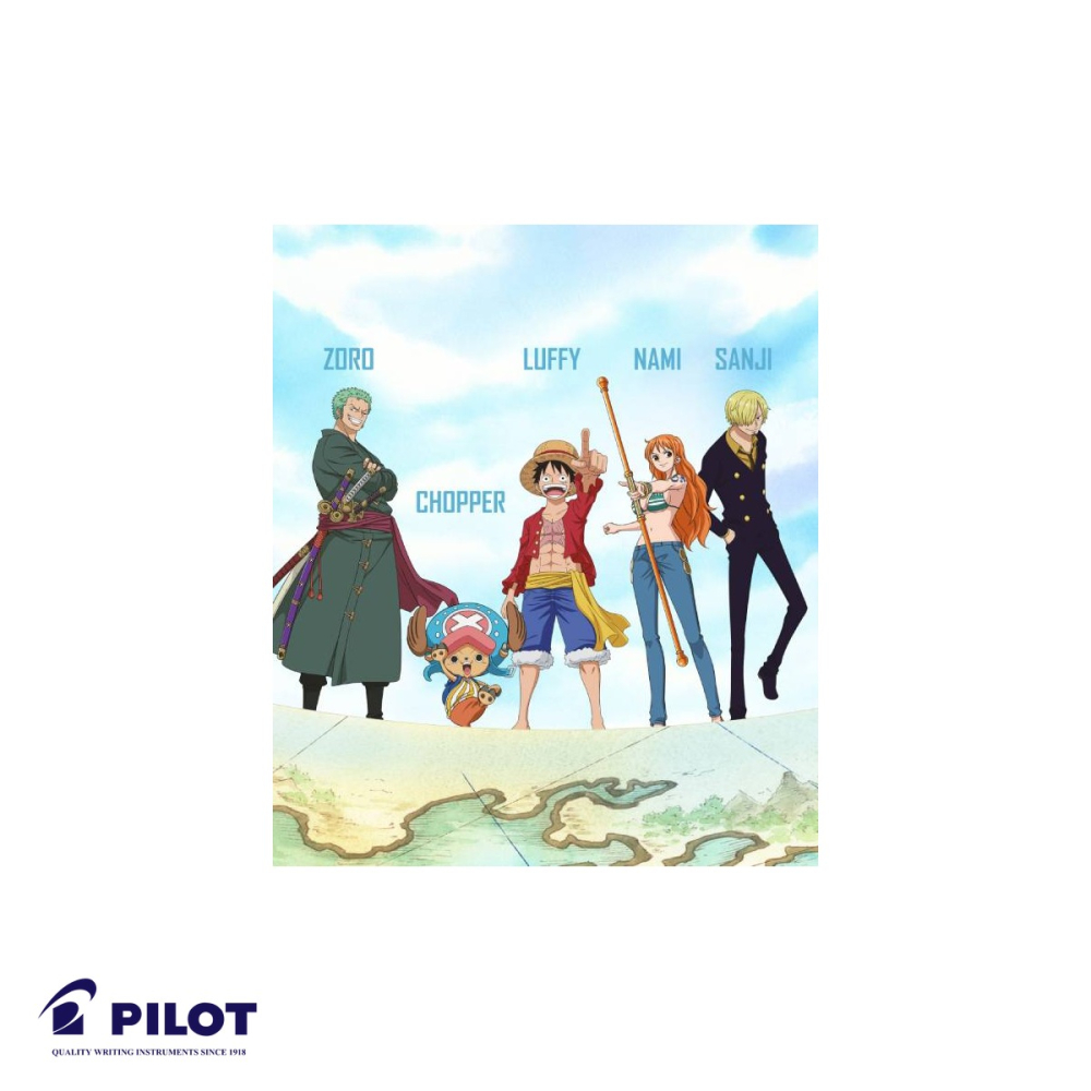 Roller Pilot Frixion Plus 0.7 mm albastru cu mecanism, editie limitata One Piece, personaje anime [4]