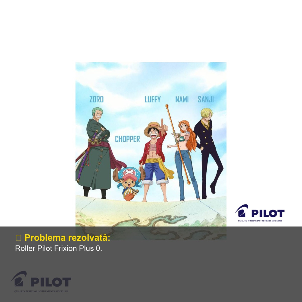 Roller Pilot Frixion Plus 0.7 mm negru, editie limitata One Piece, cerneala termosensibila [4]