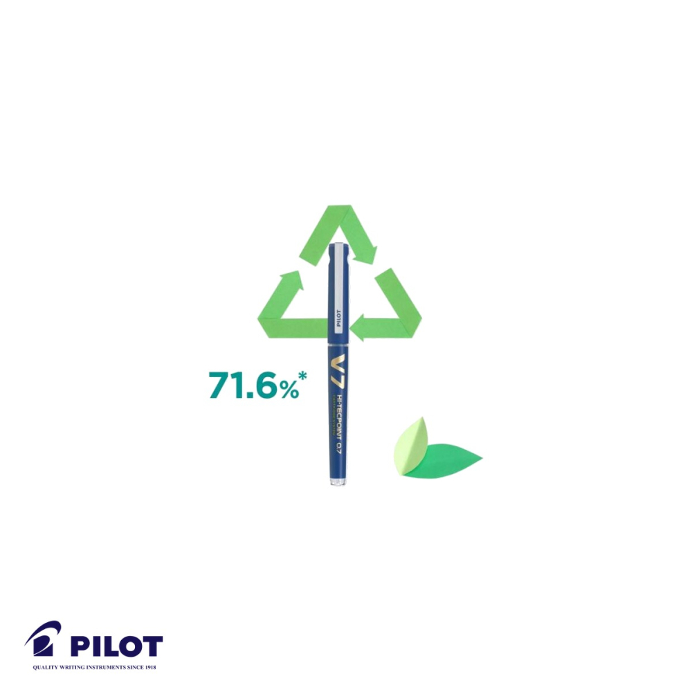 Roller Pilot V7 Hi-Tecpoint 0.7mm, cerneala lichida verde, varf fin pentru scriere precisa [4]