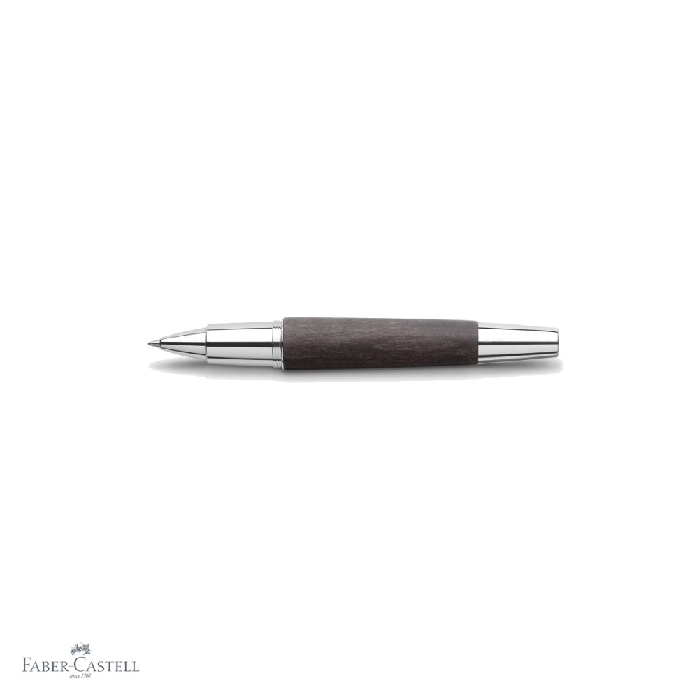 Roller premium Faber-Castell E-Motion Pearwood, varf ceramic, corp din lemn de par, negru [4]