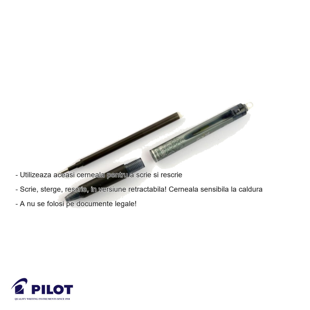 Roller retractabil Pilot FriXion Ball Clicker 0.5mm, cerneala violet termosensibila, scriere si stergere repetata [2]