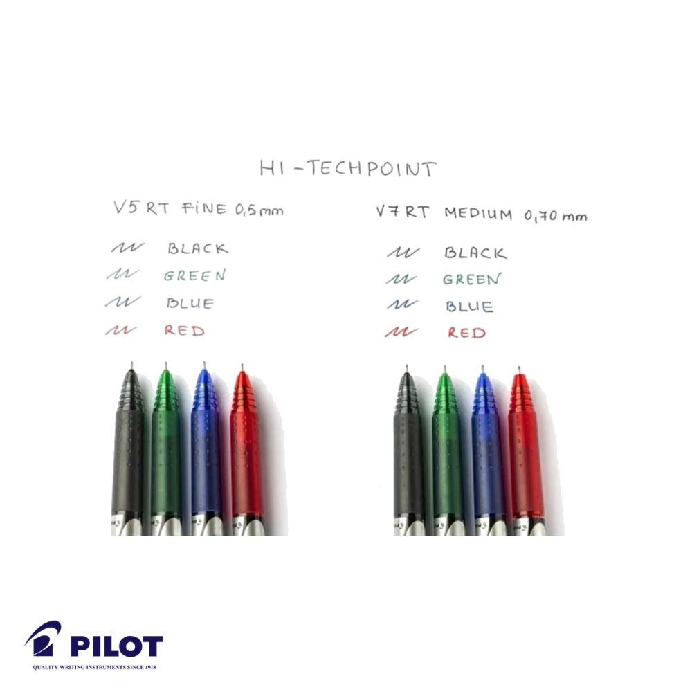 Roller retractabil Pilot Hi-Tecpoint V5, varf fin 0.5 mm, cerneala rosie, pentru scriere precisa [4]