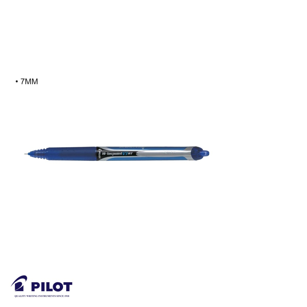 Roller retractabil Pilot Hi-Tecpoint V7, varf fin 0.7 mm, cerneala albastra, pentru scriere precisa si fluida [3]