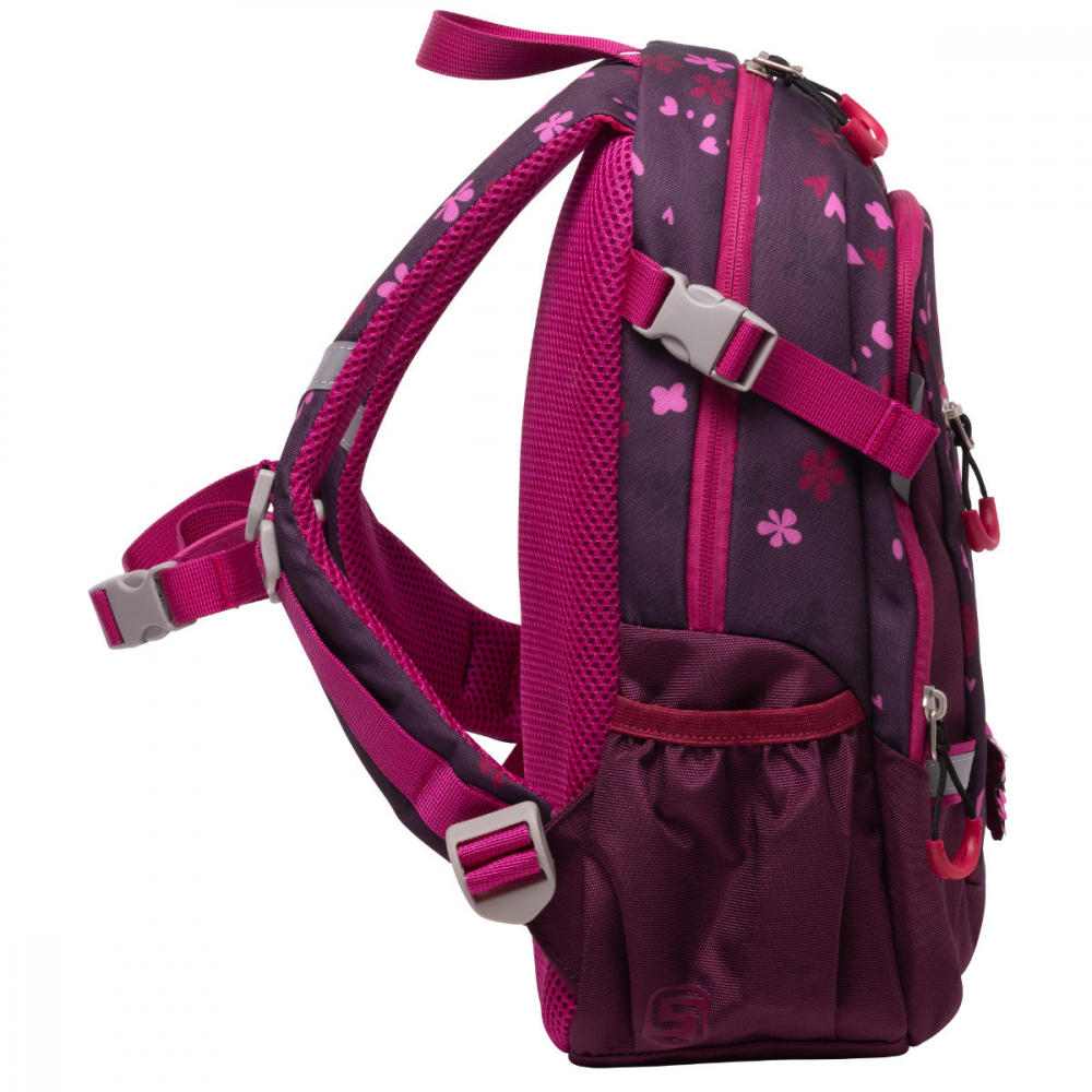 Rucsac Clasa Pregatitoare Berry Blossom Visiniu, Schneiders Kids, 25 x 35 x 12 cm, 11 L, visiniu [3]