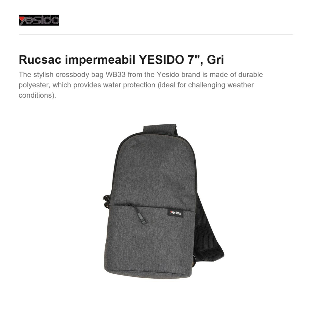 Rucsac impermeabil YESIDO 7", Gri [2]