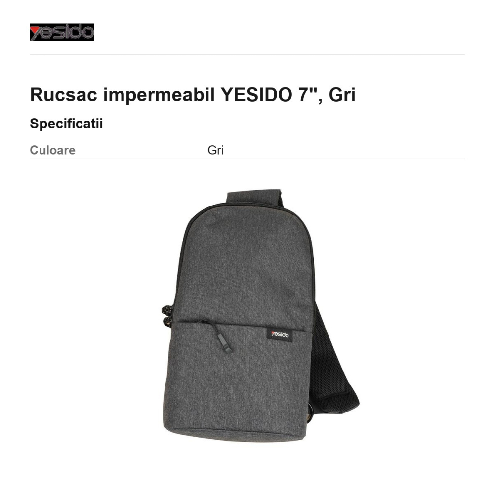 Rucsac impermeabil YESIDO 7", Gri [3]