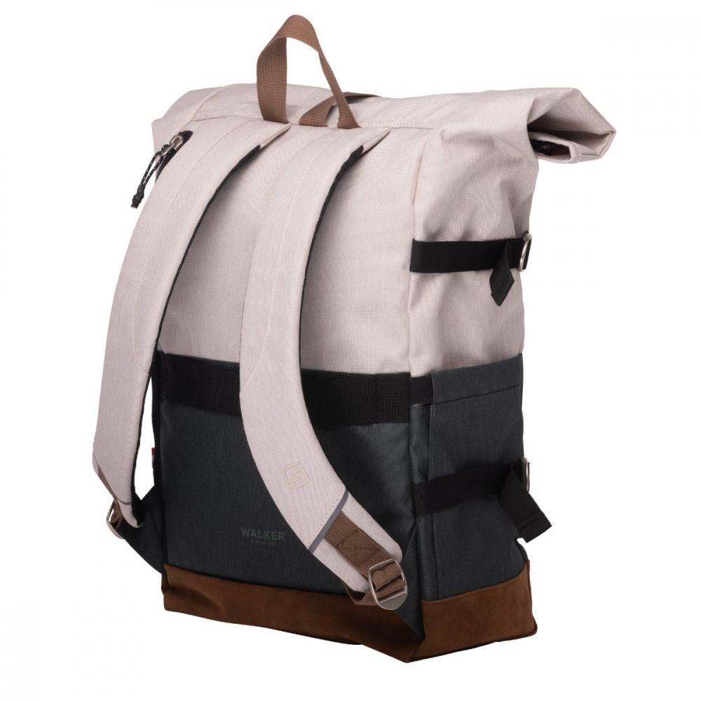 Rucsac lifestyle Roll Up Two, produs Walker by Schneiders, 29x45-64x17 cm, crem-negru [4]