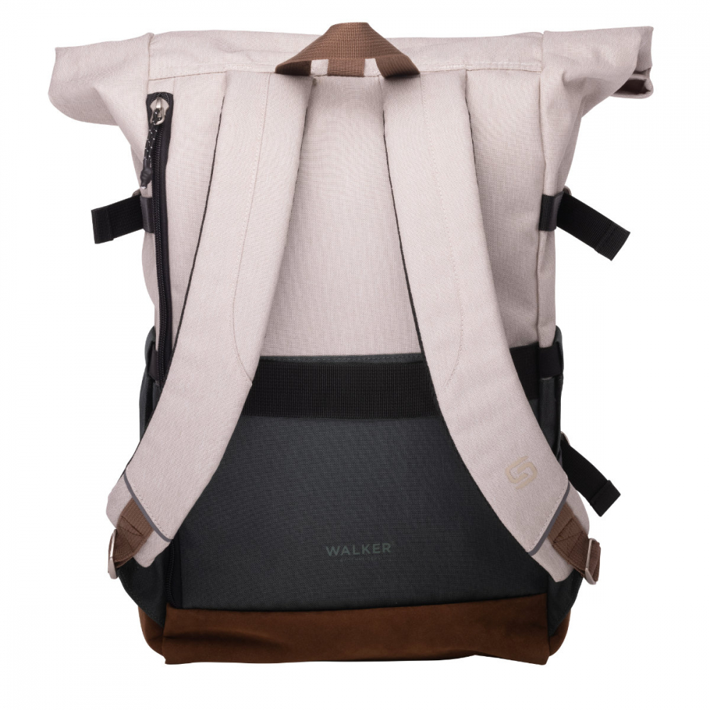 Rucsac lifestyle Roll Up Two, produs Walker by Schneiders, 29x45-64x17 cm, crem-negru [2]
