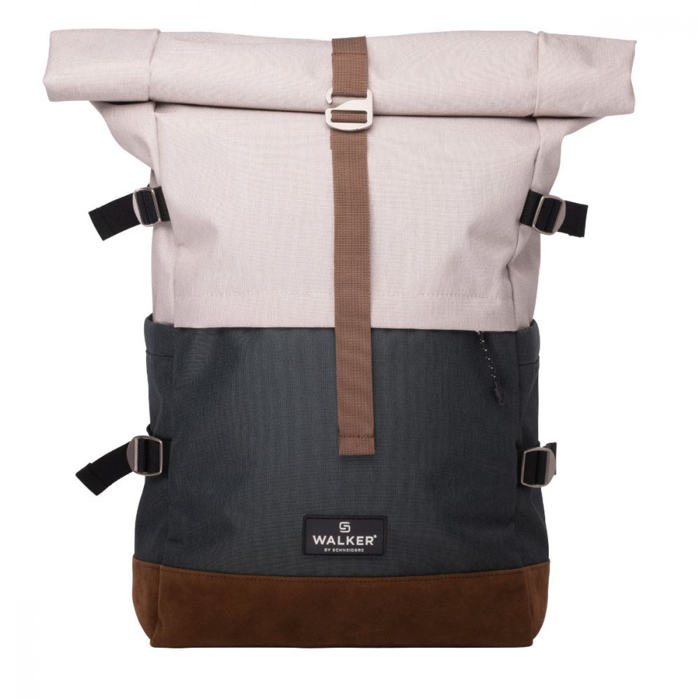 Rucsac lifestyle Roll Up Two, produs Walker by Schneiders, 29x45-64x17 cm, crem-negru [1]