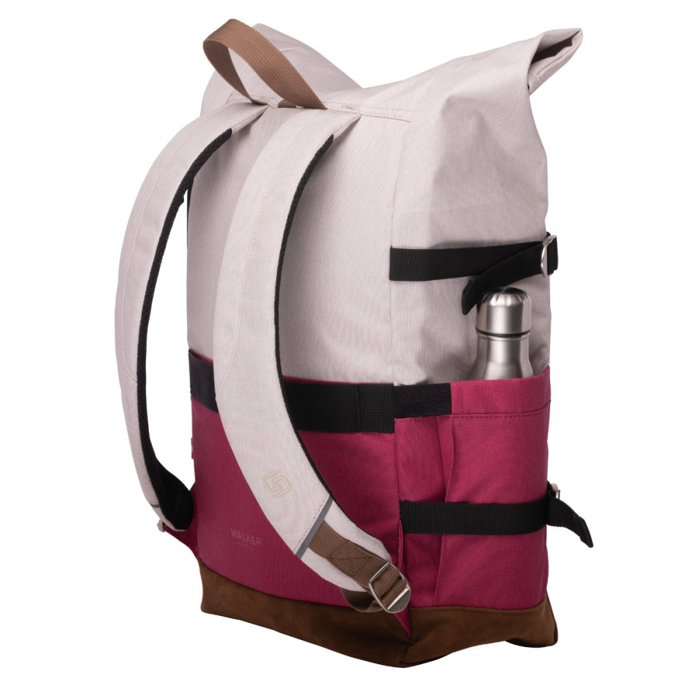 Rucsac lifestyle Roll Up Two, produs Walker by Schneiders, 29x45-64x17 cm, crem popcorn-roz magenta [3]