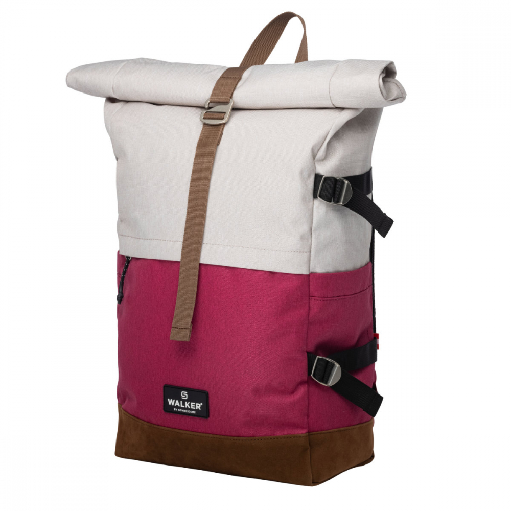 Rucsac lifestyle Roll Up Two, produs Walker by Schneiders, 29x45-64x17 cm, crem popcorn-roz magenta [2]