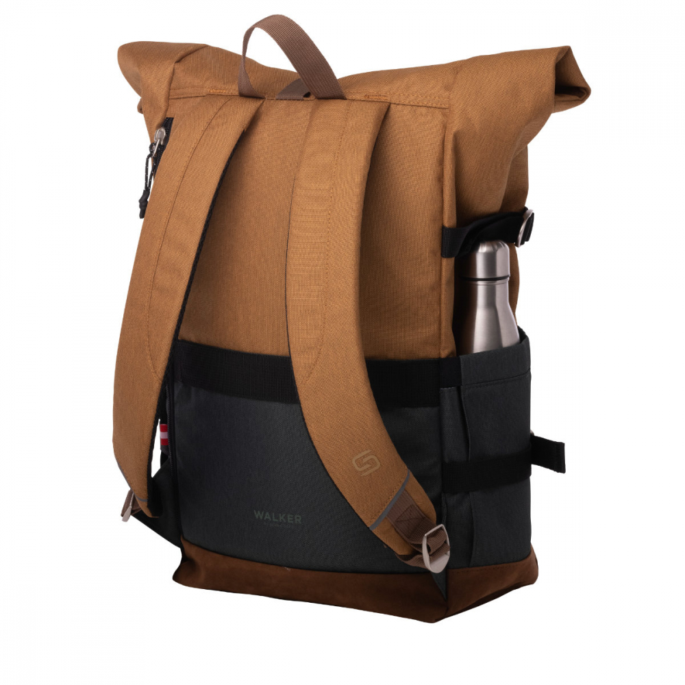 Rucsac lifestyle Roll Up Two, produs Walker by Schneiders, 29x45-64x17 cm, maro aluna - verde [2]