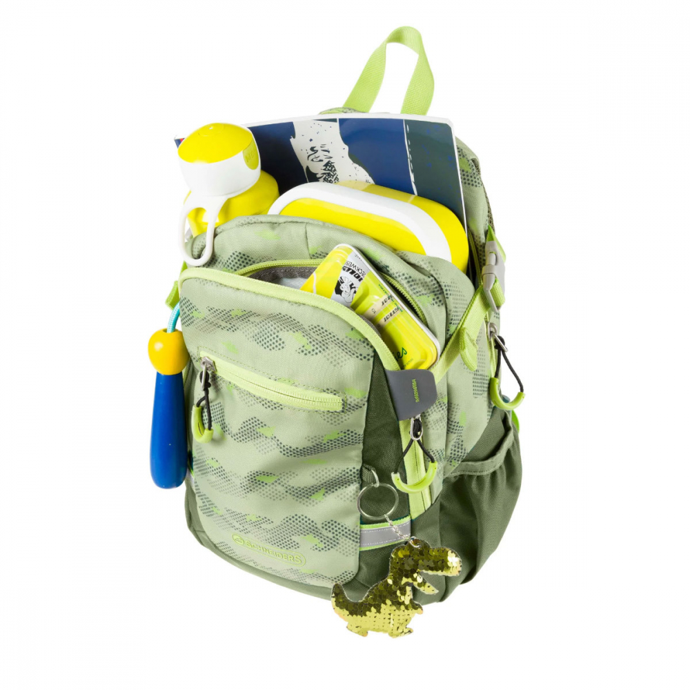 Rucsac pentru Gradinita Rhino Dino Verde Oliv, Schneiders Kids, 25 x 35 x 12 cm, 11 L, verde oliv [3]