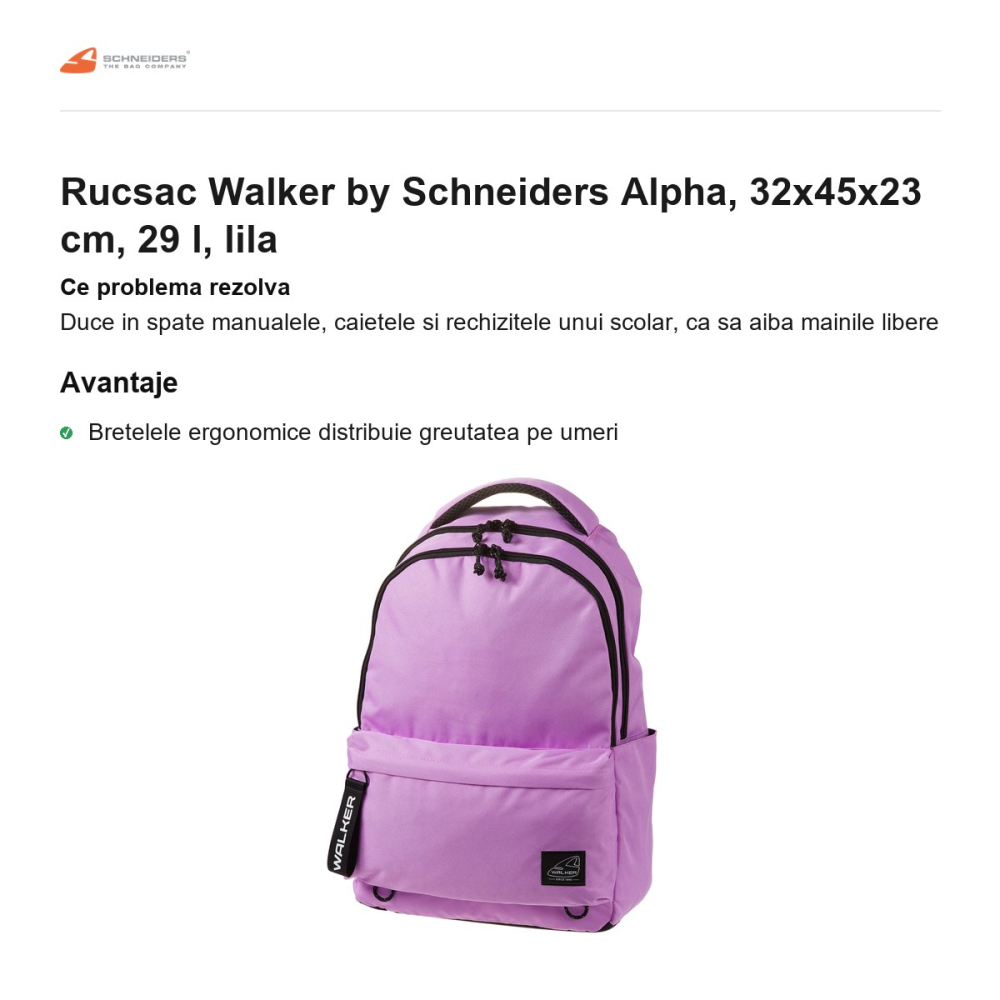 Rucsac Walker by Schneiders Alpha, 32x45x23 cm, 29 l, lila [2]