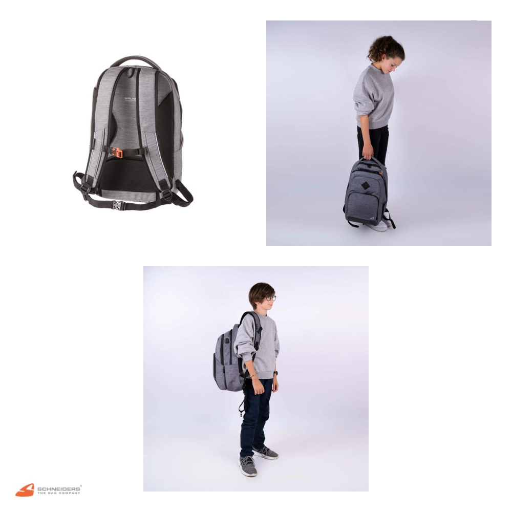 Rucsac Walker by Schneiders College Wizzard, 30x47x18 cm, 29 l, gri piatra melange [4]