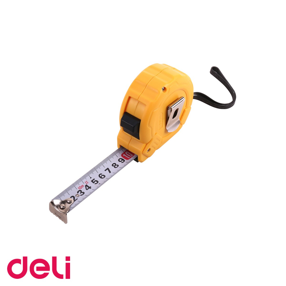 Ruleta de masurare Deli, banda otel 10m x 25mm, carcasa ABS rezistenta la socuri, pentru constructii si amenajari [4]