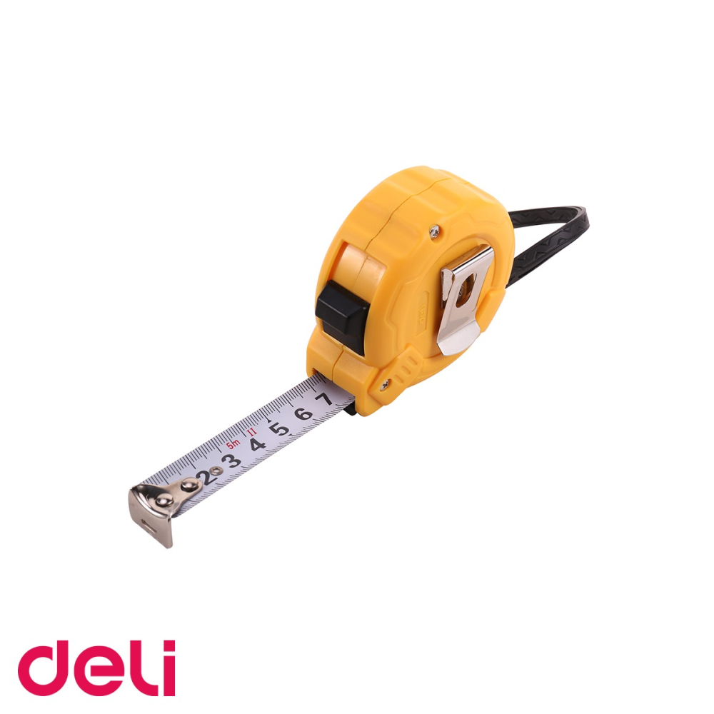 Ruleta de masurare Deli, banda otel 5m x 19mm, carcasa ABS rezistenta la socuri, pentru constructii si bricolaj [4]