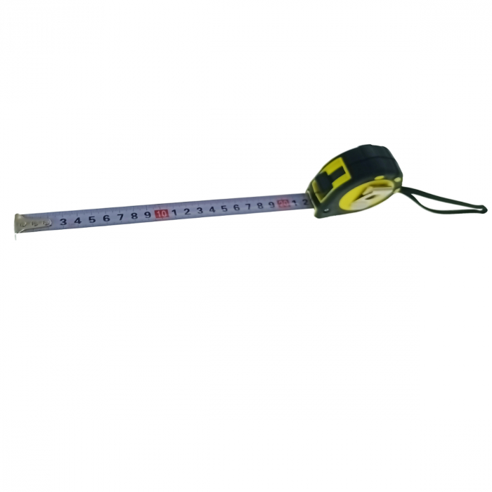 Ruleta metalica FS-11626, 3m x 16mm, cu buton blocare, clema prindere, neagra cu galben [4]