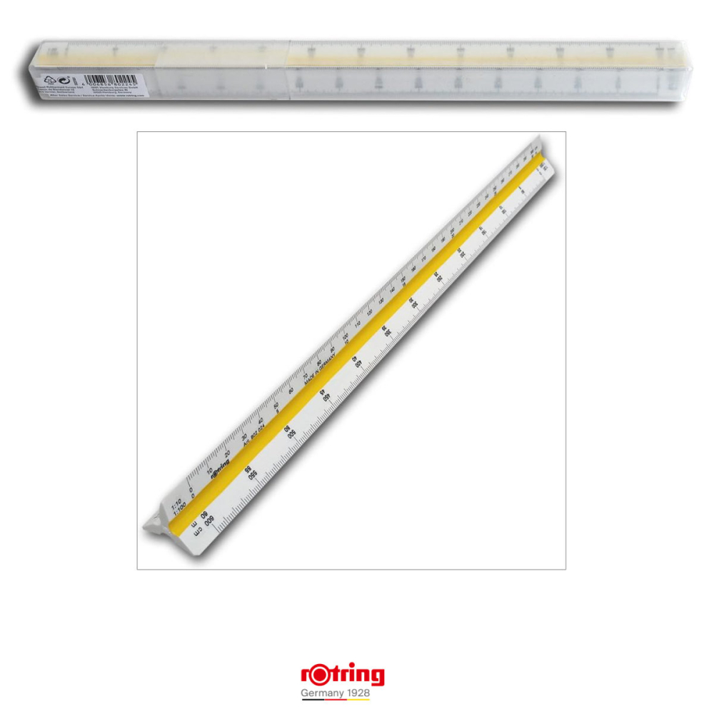Scarar de Proiectare T9 Rotring Triangular, Forma Ergonomică cu 6 Scari Metrice, pentru Desen Tehnic si Ingineresc [3]