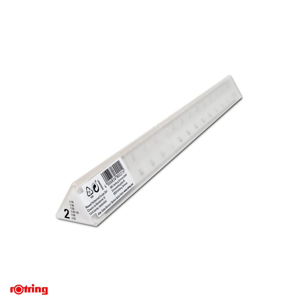 Scarar scolar Rotring T2, din plastic, 3 fete, scari 1:10 pana la 1:75, alb [4]