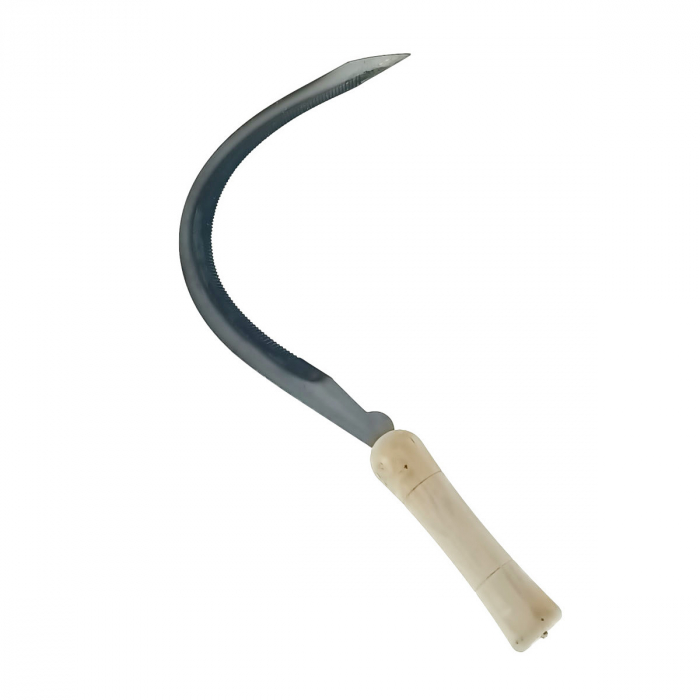 Secera din otel cu maner din lemn, 14"- 400mm, maner de 12 cm, lama de 2 mm, gri cu bej [2]