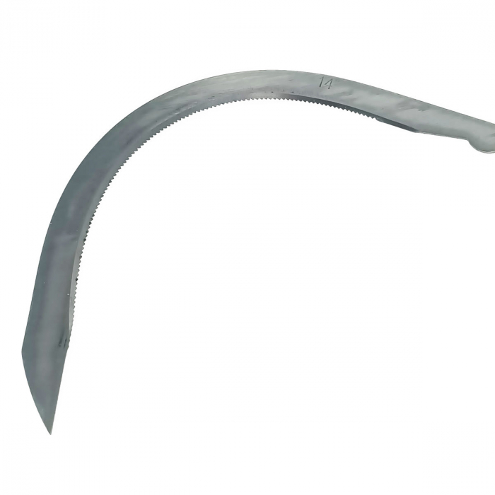 Secera din otel cu maner din lemn, 14"- 400mm, maner de 12 cm, lama de 2 mm, gri cu bej [4]
