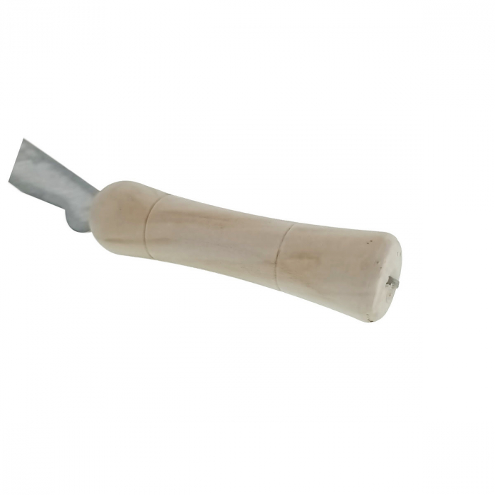 Secera din otel cu maner din lemn, 14"- 400mm, maner de 12 cm, lama de 2 mm, gri cu bej [3]