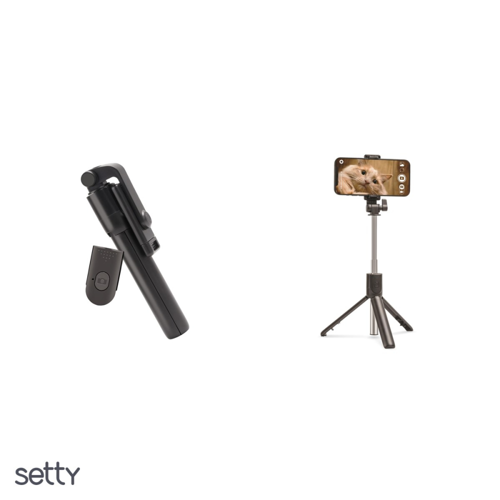 Selfie stick Setty bluetooth tripod SBST-02 SS-BS-21, tija 67 cm, distanta intre brate 60-95 mm, rotire 360 ​​°, Negru [4]