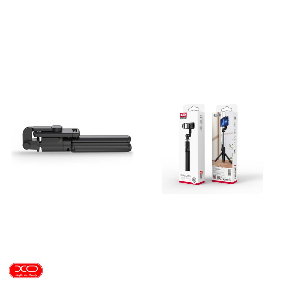 Selfie stick XO Bluetooth tripod SS09, tija 64 cm, rotire 360 ​​°, telecomanda, Negru [5]
