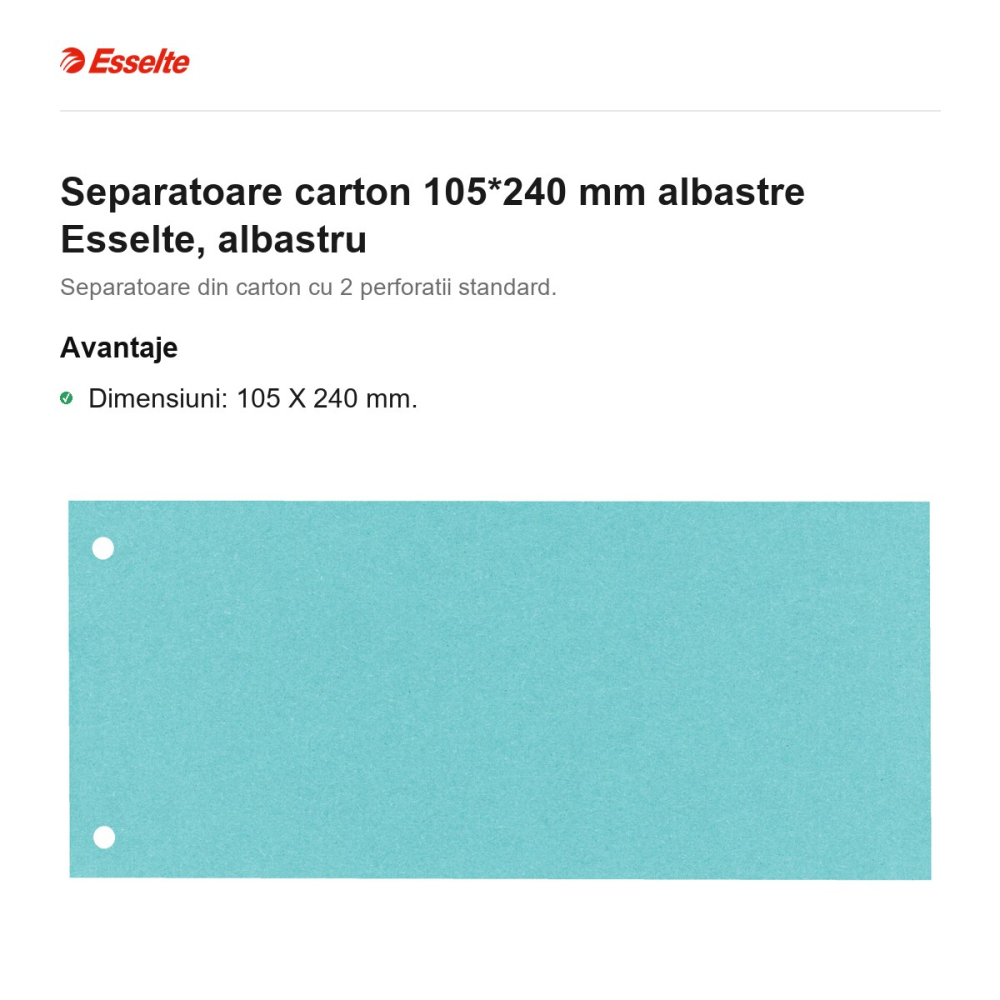 Separatoare carton 105*240 mm albastre Esselte, albastru [2]