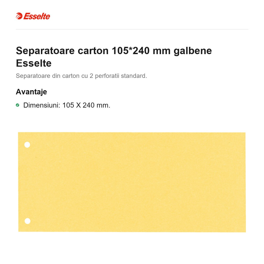 Separatoare carton 105*240 mm galbene Esselte [2]