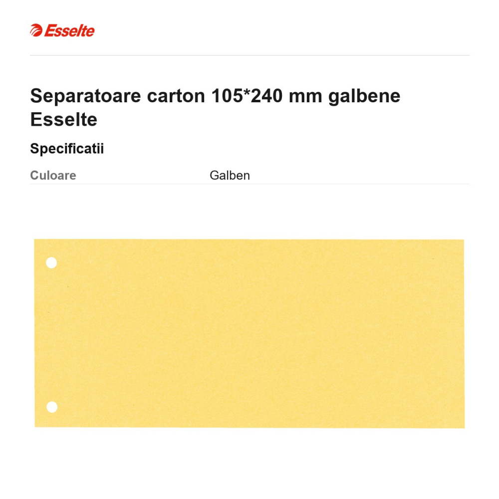 Separatoare carton 105*240 mm galbene Esselte [3]
