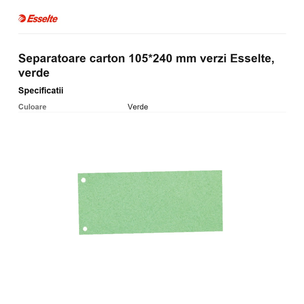 Separatoare carton 105*240 mm verzi Esselte, verde [3]