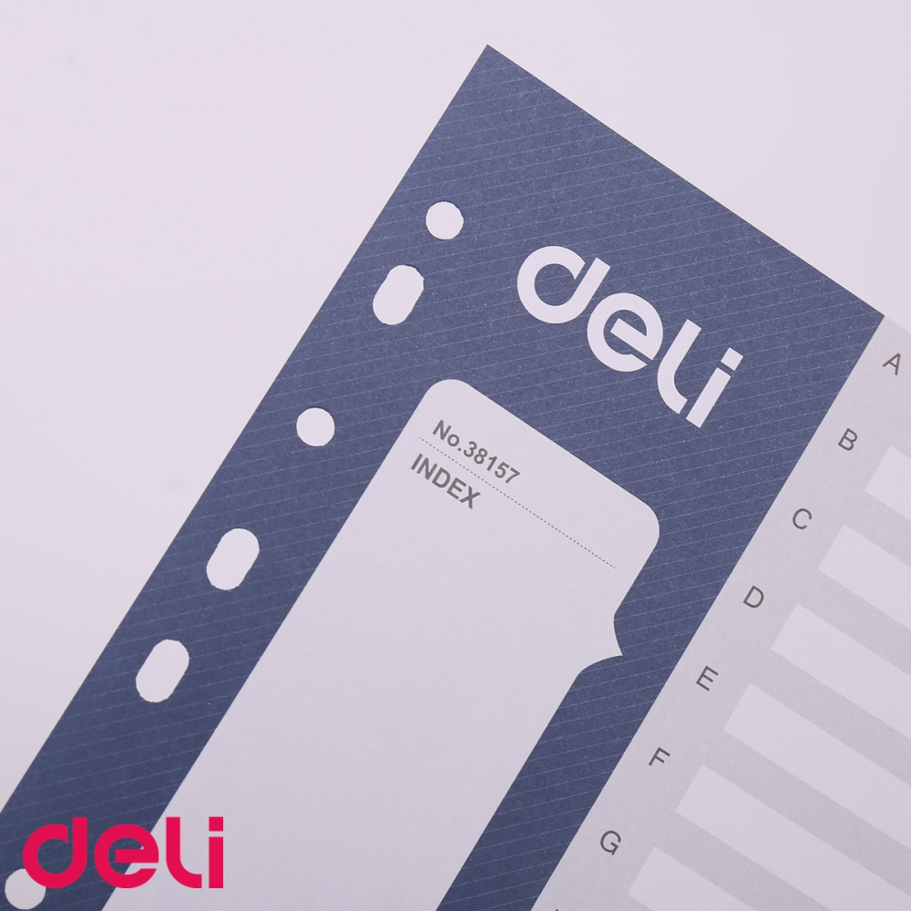 Separatoare index plastic A-Z Deli, format A4, 11 perforatii, pentru organizare documente in bibliorafturi [5]
