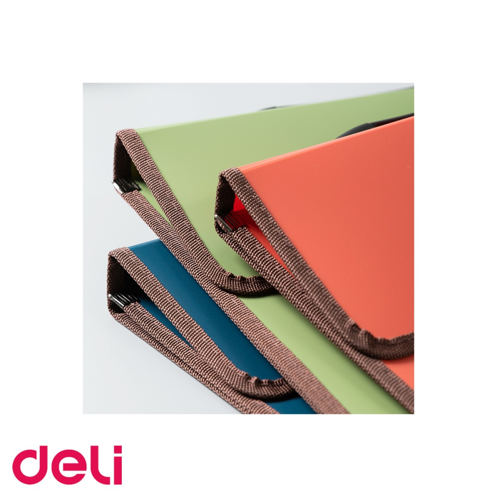 Servieta documente Deli, plastic 750 microni cu margini cusute si maner, capacitate 200 coli, culori asortate [4]