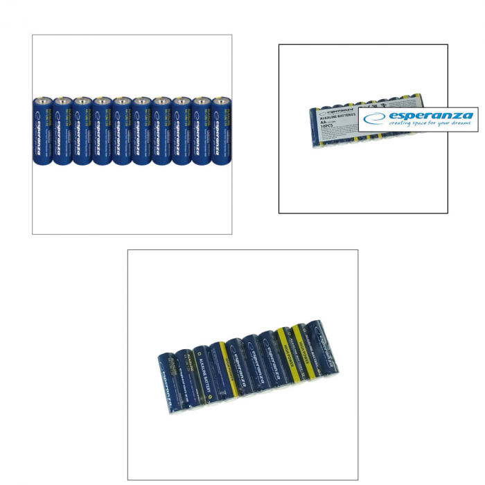 Set 10 baterii alcaline AA R6, Esperanza High Power 95980, 1.5V [4]