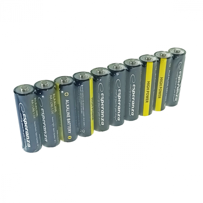 Set 10 baterii alcaline AA R6, Esperanza High Power 95980, 1.5V [5]