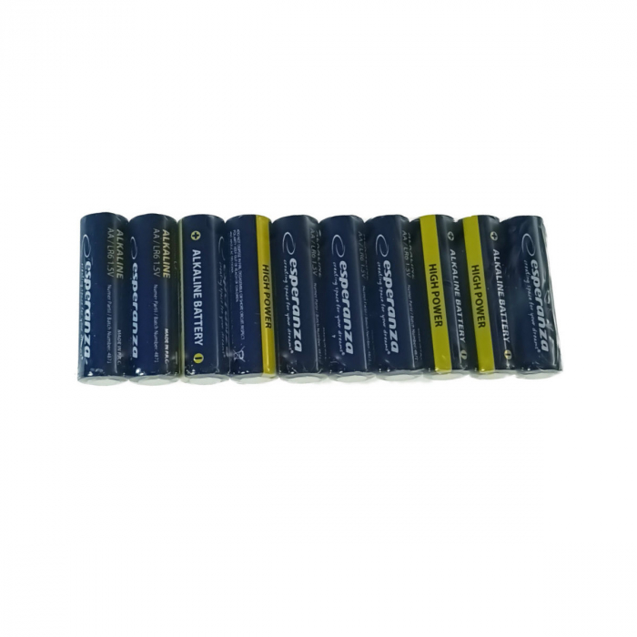 Set 10 baterii alcaline AA R6, Esperanza High Power 95980, 1.5V [2]