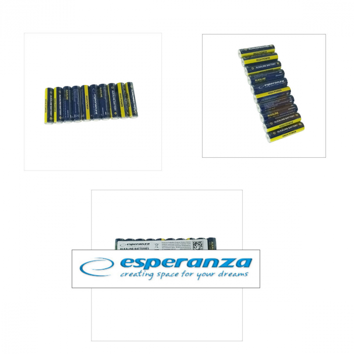 Set 10 baterii alcaline AAA R3, Esperanza High Power 95981, 1.5V [4]