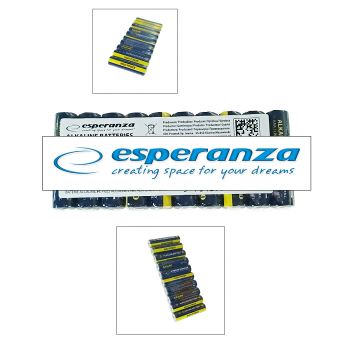 Set 10 baterii alcaline AAA R3, Esperanza High Power 95981, 1.5V [3]