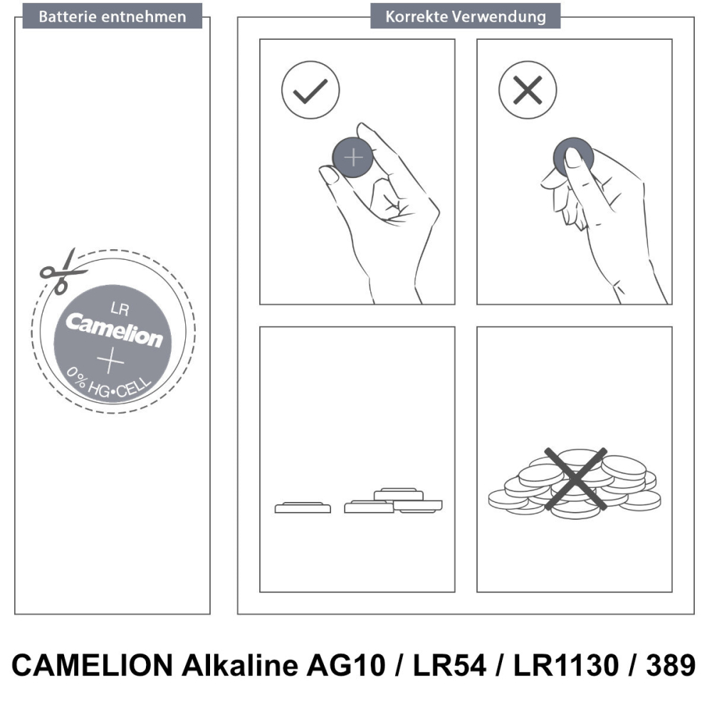 Set 10 Baterii Alcaline AG10 / LR1130 1.5V 78mAh, Dimensiuni 11.6x3.1 mm, Pentru Ceasuri, Jucarii, Echipamente Medicale, in Blister, Camelion [6]