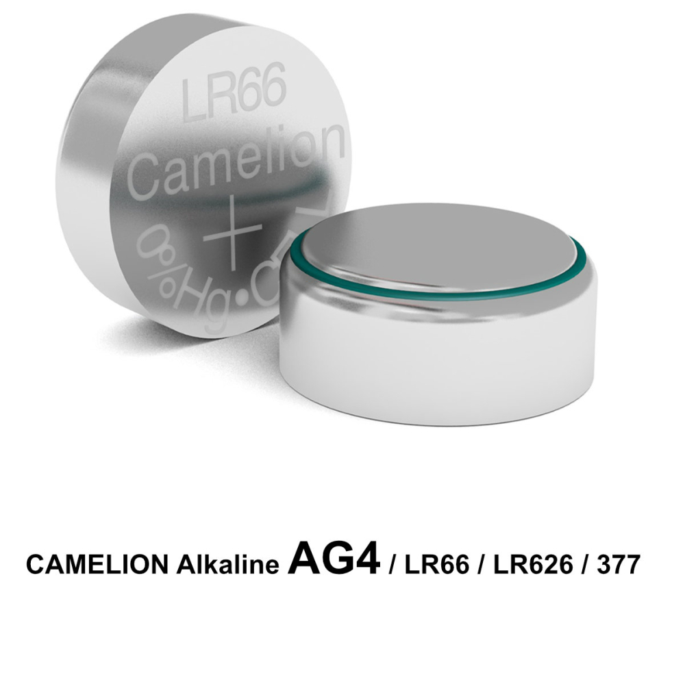 Set 10 Baterii Alcaline AG4 / LR626 / LR66 1.5V 20mAh, Dimensiuni 6.8x2.6 mm, Pentru Ceasuri, Telecomenzi, Termometre, Blister, Camelion [2]