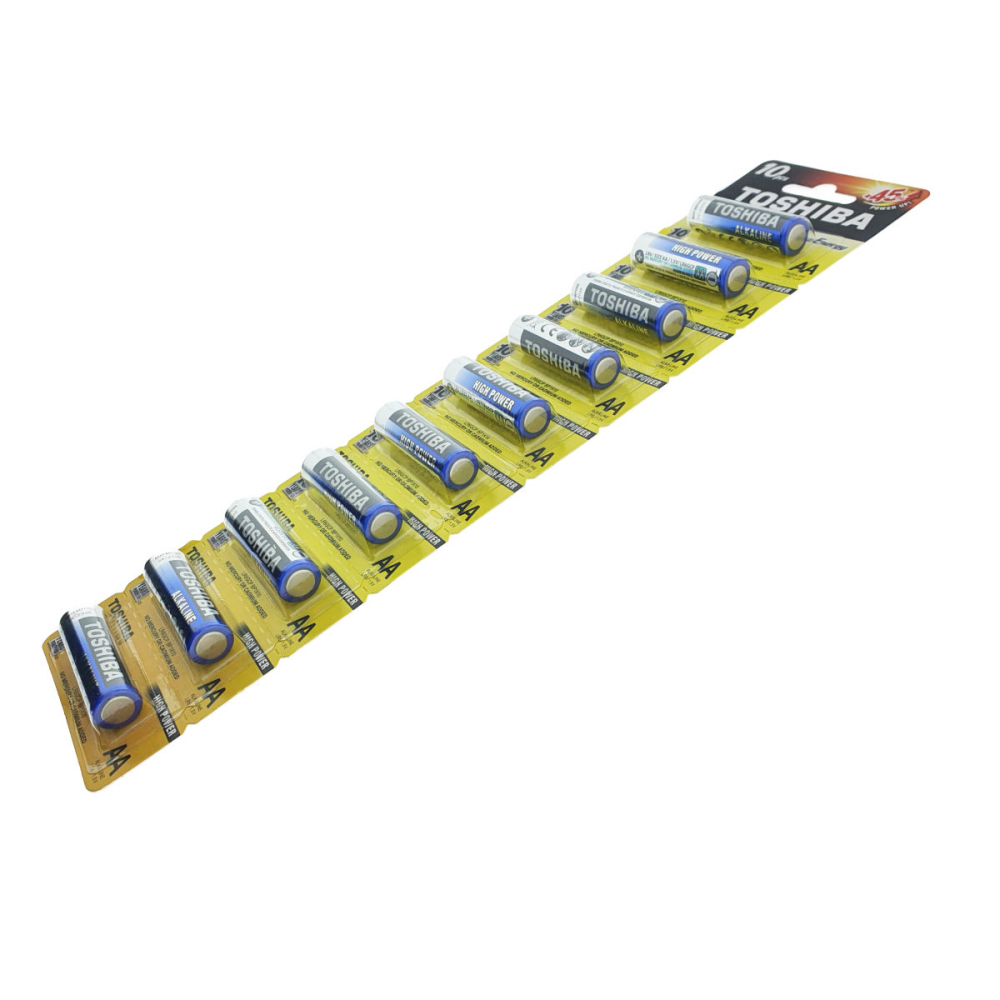 Set 10 Baterii Alcaline Toshiba High Power AA LR06, 1.5V, Performanta Ridicata si Durata Extinsa, pentru Dispozitive Electrice si Electronice, Economie si Stocare Sigura [2]