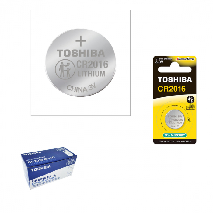 Set 10 baterii litiu 3V CR2016, tip moneda, Toshiba, in blister [5]