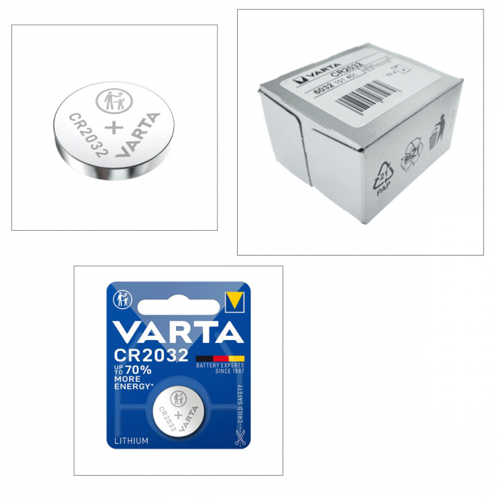 Set 10 baterii Litiu 3V CR2032, tip moneda, Varta 03197, in blister, la cutie [4]