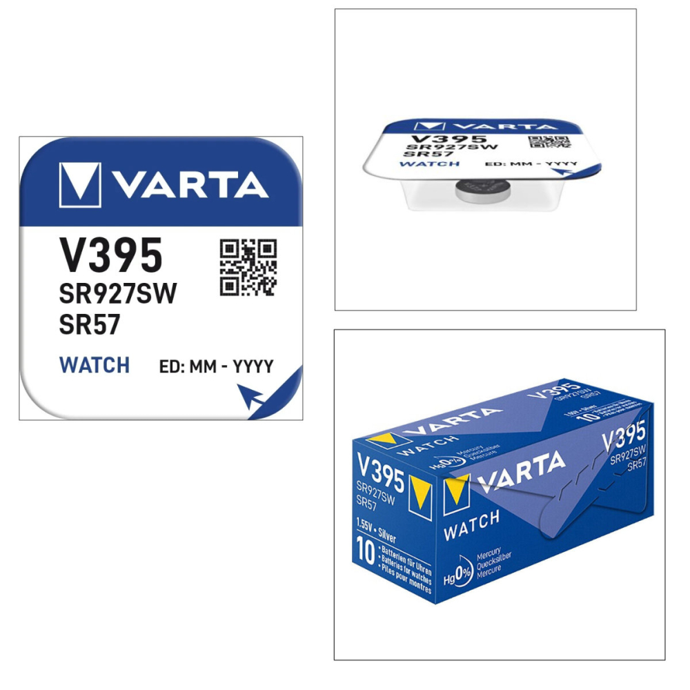Set 10 Baterii V395 / SR927SW Varta, Baterii Buton 3V Oxid de Argint, pentru Inlocuire Multipla in Ceasuri, Calculatoare, Aparate [4]